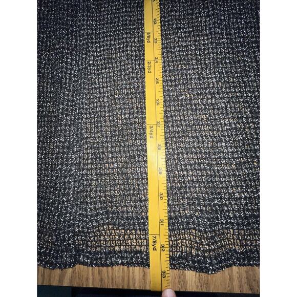 Chico's chicos Sz 1 Medium Black Open Front 3/4 Sleeve Lightweight Jacket Knit - Picture 6 of 9